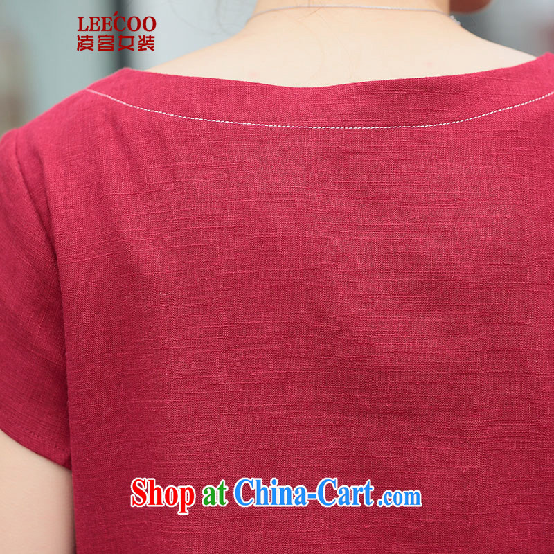 Ling, leecoo 2015 summer on the new larger female female T pension XB 6838 maroon 2XL, Ling (leecoo), online shopping