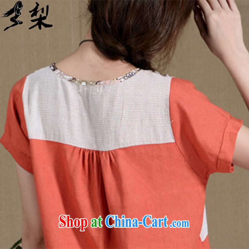 Lei Muk Shue overnight fat sister cotton summer the Commission with new Korean version mm thick graphics thin short-sleeved T-shirt performances, female and fat and loose T-shirt girls 502 orange XXL code overnight, Sydney, shopping on the Internet