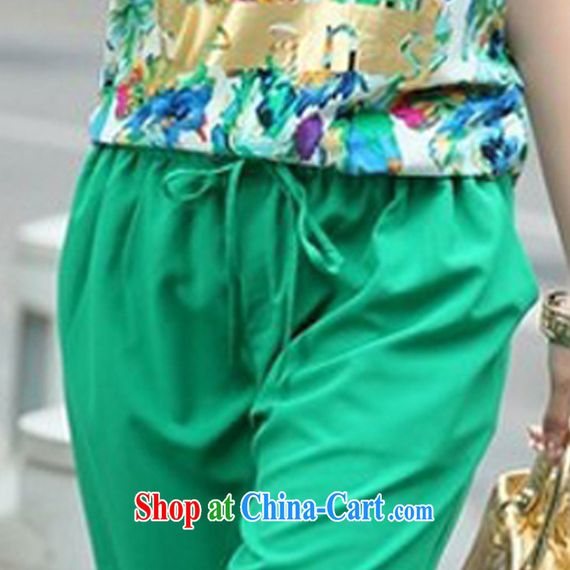 Aloe Vera, 2015 summer new Korean version the Code women mm thick short-sleeve T-shirt 7 pants Leisure package female HY 2513 green Kit 4 XL, aloe vera (HHAYYI), online shopping