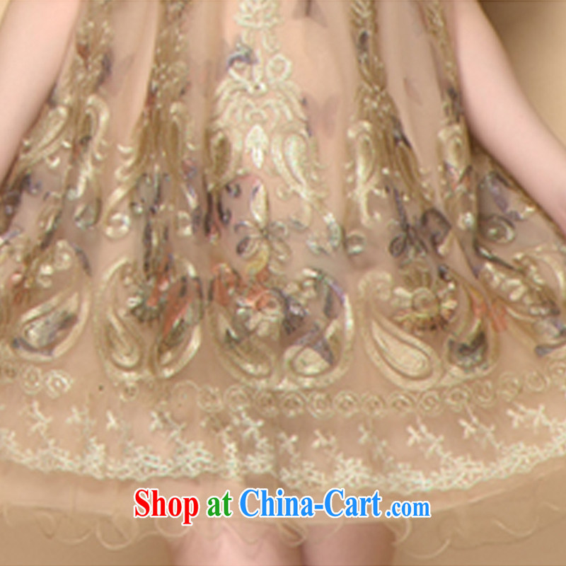 Oh, the 2015 spring and summer women dress Palace Lace Embroidery champagne color the root yarn lace-skirt picture color XXXXL, oh, blogs, and shopping on the Internet