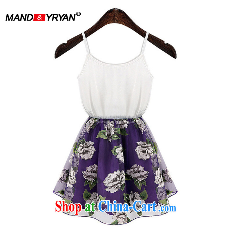 Romantic, Ryan summer 2015 new, larger female thick mm lace stitching two-piece flouncing graphics thin European root dress white MDR XXXL 1903, romantic, Ryan (Mandyryan), shopping on the Internet