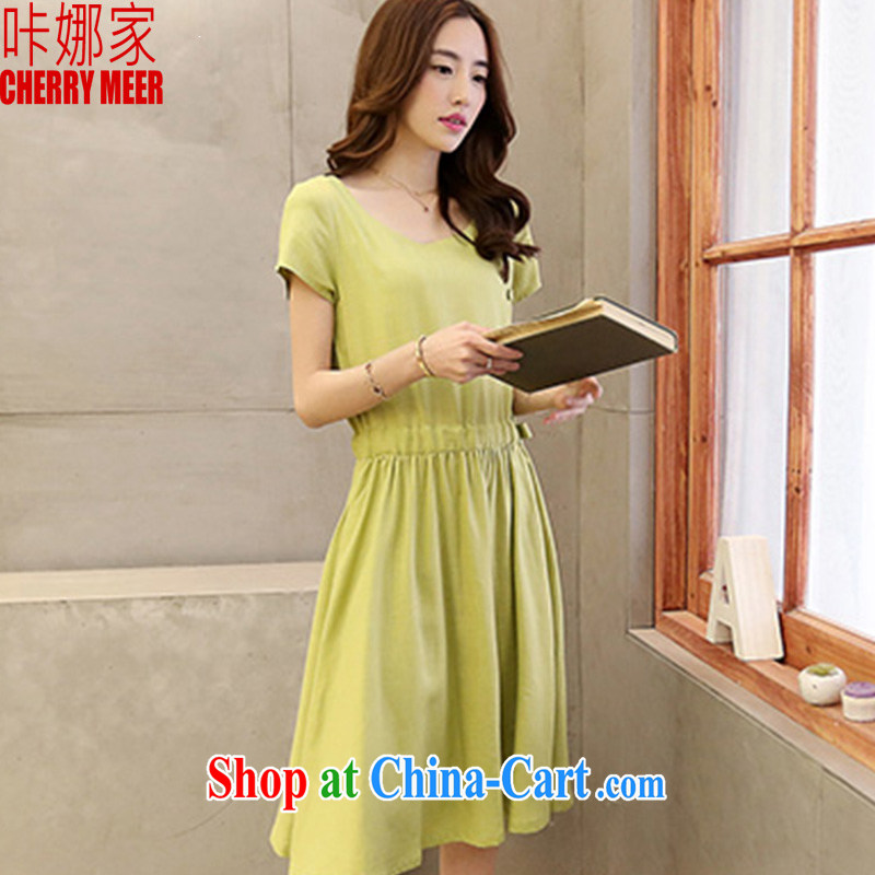 Click national 2015 summer new Korean leisure Art Nouveau linen dresses skirts 014 yellow M, click the Home (CHERRY MEER), online shopping
