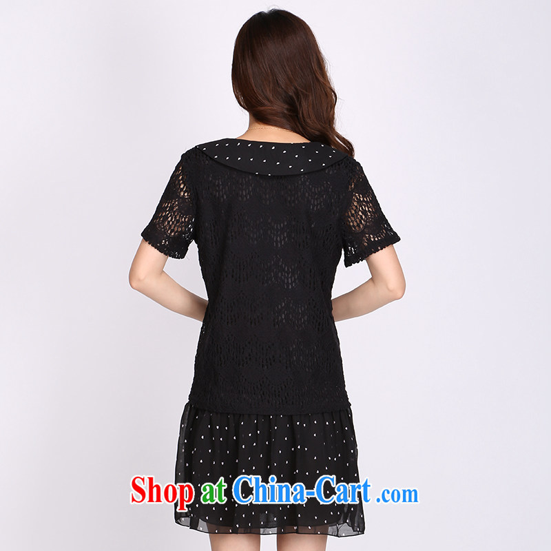 Laurie flower, indeed increase, female fat mm summer 2015 new products for baby lace dress 2108 black 4XL, Shani Flower (Sogni D'oro), online shopping