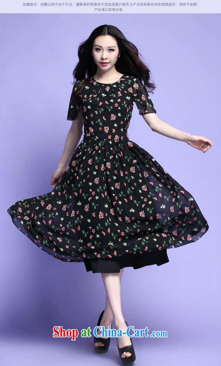 The package mail and indeed increase, snow-woven dresses 2015 New floral skirt flouncing cuff in sweet long skirt OL lady large stamp skirt black 3 XL approximately 155 - 170 Jack pictures, price, brand platters! Elections are good character, the national distribution, so why buy now enjoy more preferential! Health
