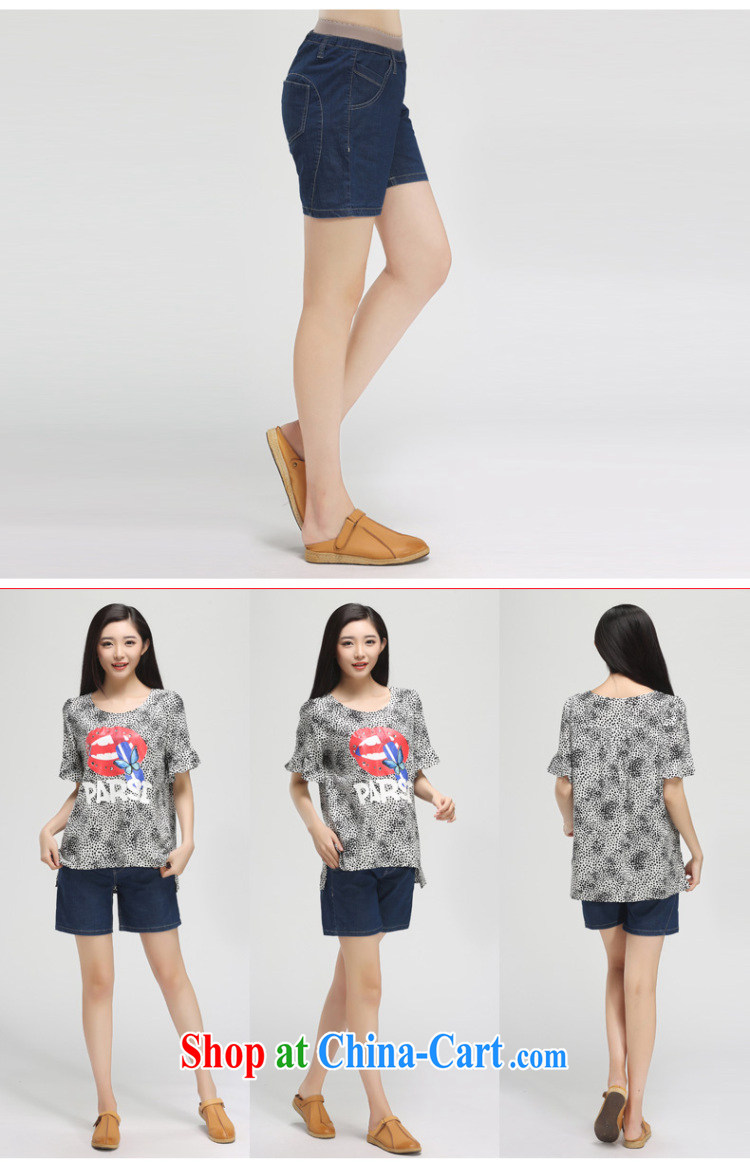 Water by 2015 summer new, larger female stretch Elastic waist denim shorts girls 3 pants XT 15 5014 Tibet, 4 XL pictures, price, brand platters! Elections are good character, the national distribution, so why buy now enjoy more preferential! Health