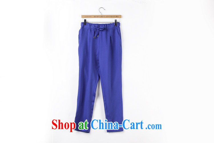 Constitution, summer 2015 new thick sister girl decoration, the waist thin legs, trouser press and indeed XL urban fashion castor pants OL 7 pants blue large 5 XL pictures, price, brand platters! Elections are good character, the national distribution, so why buy now enjoy more preferential! Health