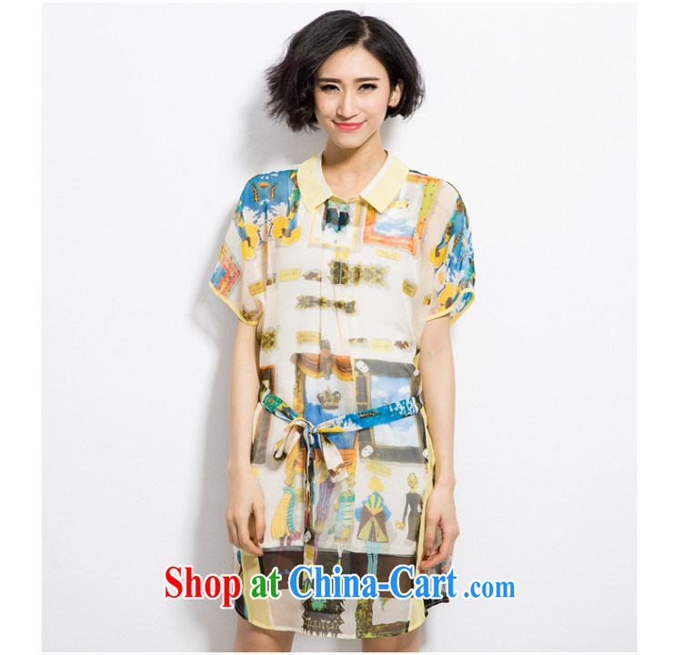 Summer 2015 mm thick new Europe XL female elegant figures stamp snow woven shirts dresses yellow 3XL pictures, price, brand platters! Elections are good character, the national distribution, so why buy now enjoy more preferential! Health