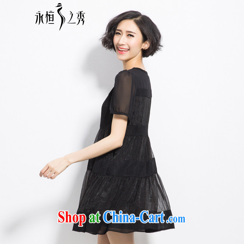 Eternal show the code women's clothing dresses thick sister summer 2015 new thick mm thick, graphics thin, Korean snow woven shirts mask poverty liberal A field dress black 3 XL, eternal, and the show, and online shopping