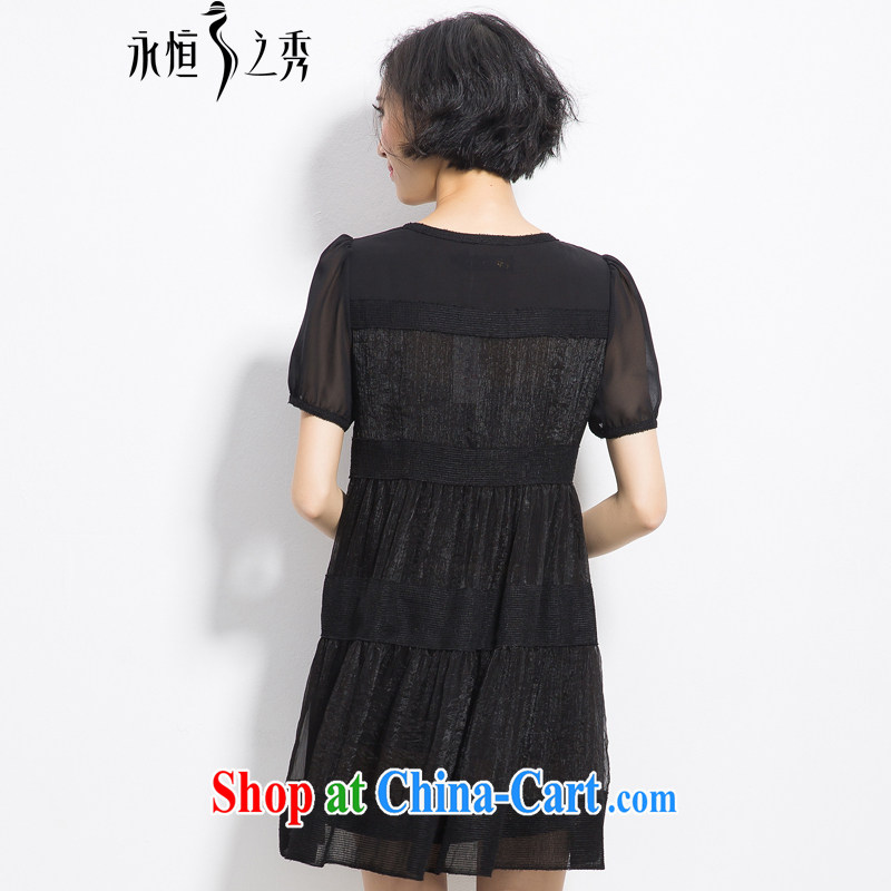 Eternal show the code women's clothing dresses thick sister summer 2015 new thick mm thick, graphics thin, Korean snow woven shirts mask poverty liberal A field dress black 3 XL, eternal, and the show, and online shopping