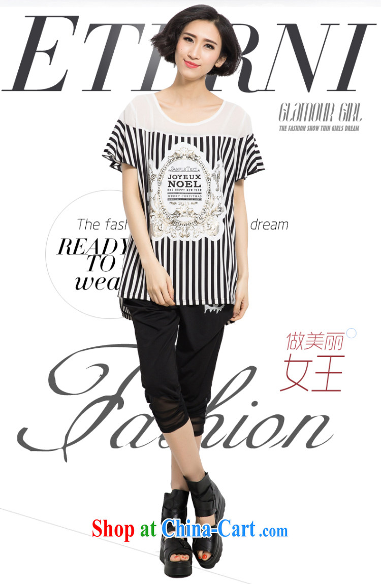 Summer 2015 mm thick new, larger female stylish black-and-white stripes, thoughtful figure mask poverty video thin T pension black-and-white striped color 4 XL pictures, price, brand platters! Elections are good character, the national distribution, so why buy now enjoy more preferential! Health