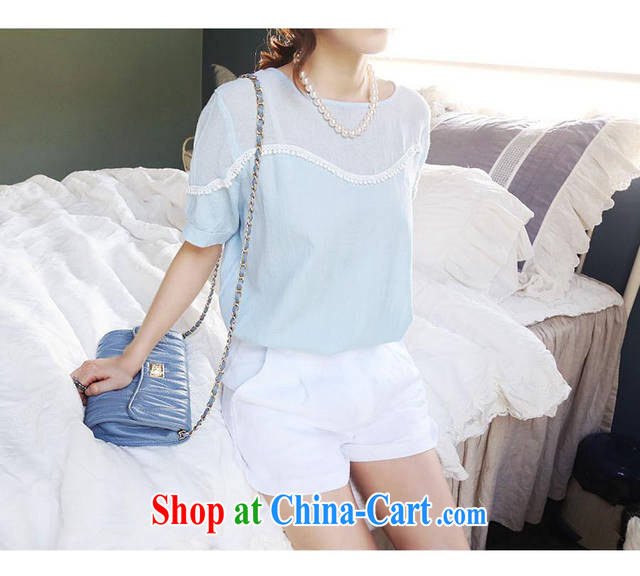 Summer 2015 new Korean girl with trendy, cotton mA short-sleeve T-shirt T shirts white shorts Leisure package the necklace clothes plus the pants XL pictures, price, brand platters! Elections are good character, the national distribution, so why buy now enjoy more preferential! Health