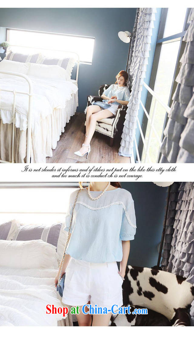 Summer 2015 new Korean girl with trendy, cotton mA short-sleeve T-shirt T shirts white shorts Leisure package the necklace clothes plus the pants XL pictures, price, brand platters! Elections are good character, the national distribution, so why buy now enjoy more preferential! Health