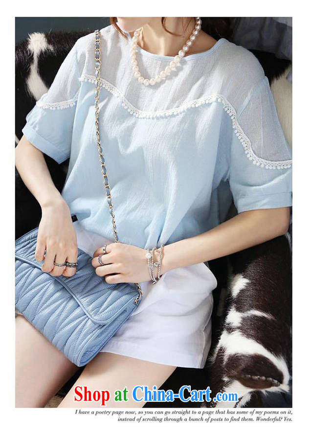 Summer 2015 new Korean girl with trendy, cotton mA short-sleeve T-shirt T shirts white shorts Leisure package the necklace clothes plus the pants XL pictures, price, brand platters! Elections are good character, the national distribution, so why buy now enjoy more preferential! Health