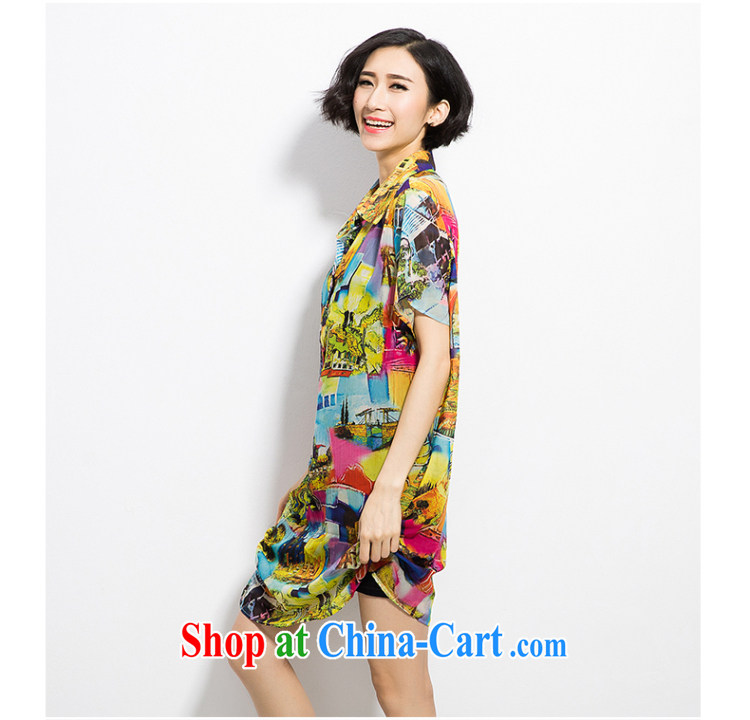 Eternal show the code women shirt 2015 summer mm thick new Korea and indeed XL stylish abstract stamp pattern 100 ground graphics thin shirt color 3 XL pictures, price, brand platters! Elections are good character, the national distribution, so why buy now enjoy more preferential! Health