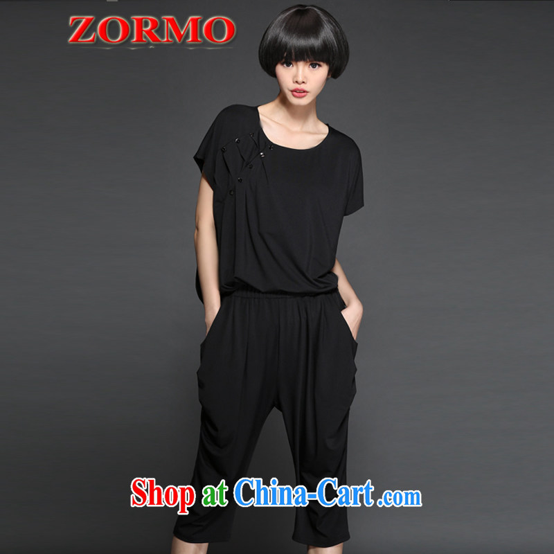 ZORMO summer 2015 new larger Leisure package on the MM is indeed increasing, loose short-sleeved T shirt +, trouser press kit black 5 XL 185 - 210 jack, ZORMO, shopping on the Internet