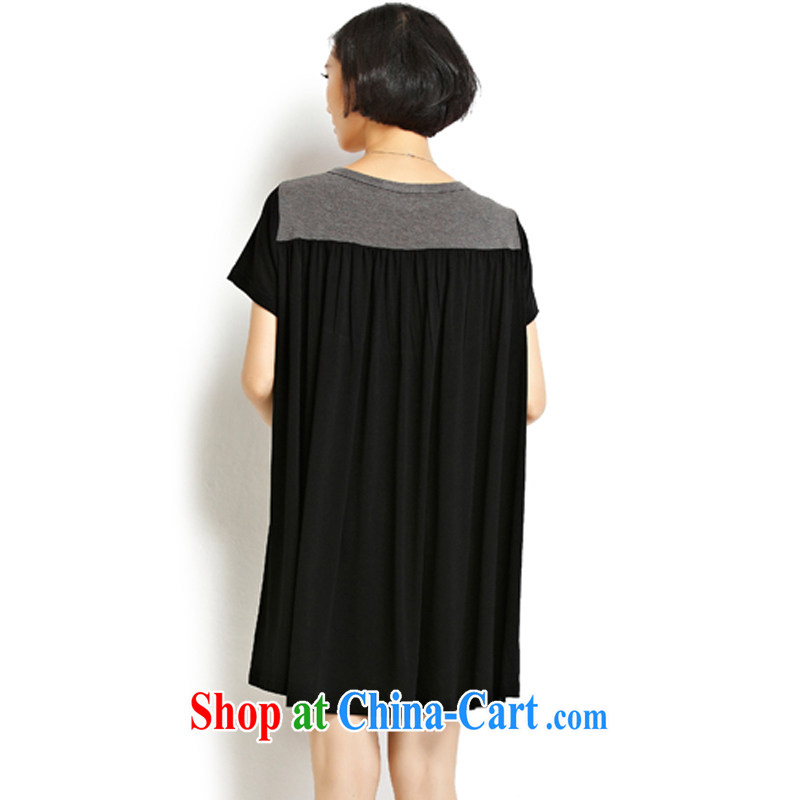 In short, people would be summer 2015 new Korean version of the greater code female loose video thin personality spell-color thick sister, long T pension J 890 black large numbers are Code, in short, would be (Janrelove), online shopping