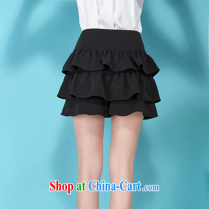 King, female 200 jack body skirt summer widening and thick sister shorts Korean high-waist high, pants and skirts skirt cake DM 4938 Black Large Number 2 XL (recommended weight 140 - 160), HAPPY HUT, shopping on the Internet