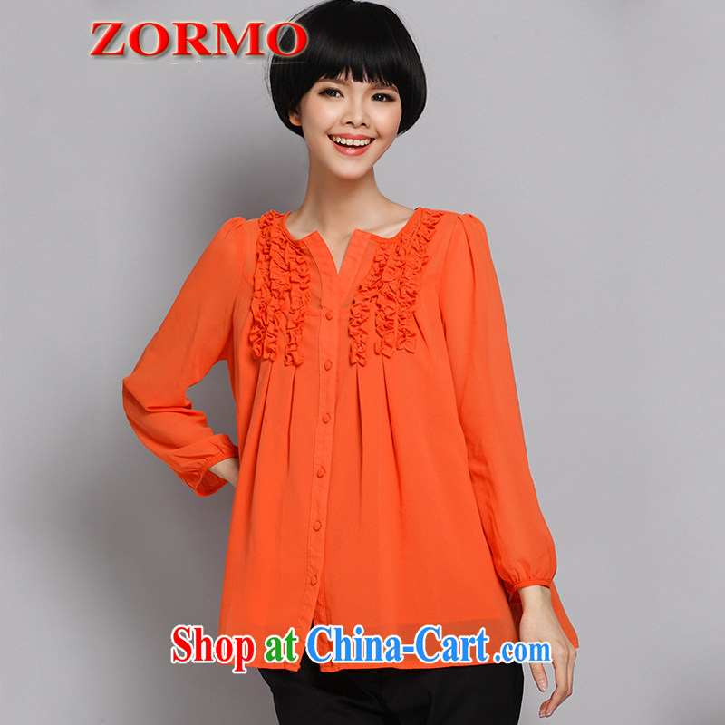 ZORMO larger women summer 7 large cuff code snow woven shirts thick mm and indeed XL Black fungus edge shirt black 5 XL, ZORMO, shopping on the Internet