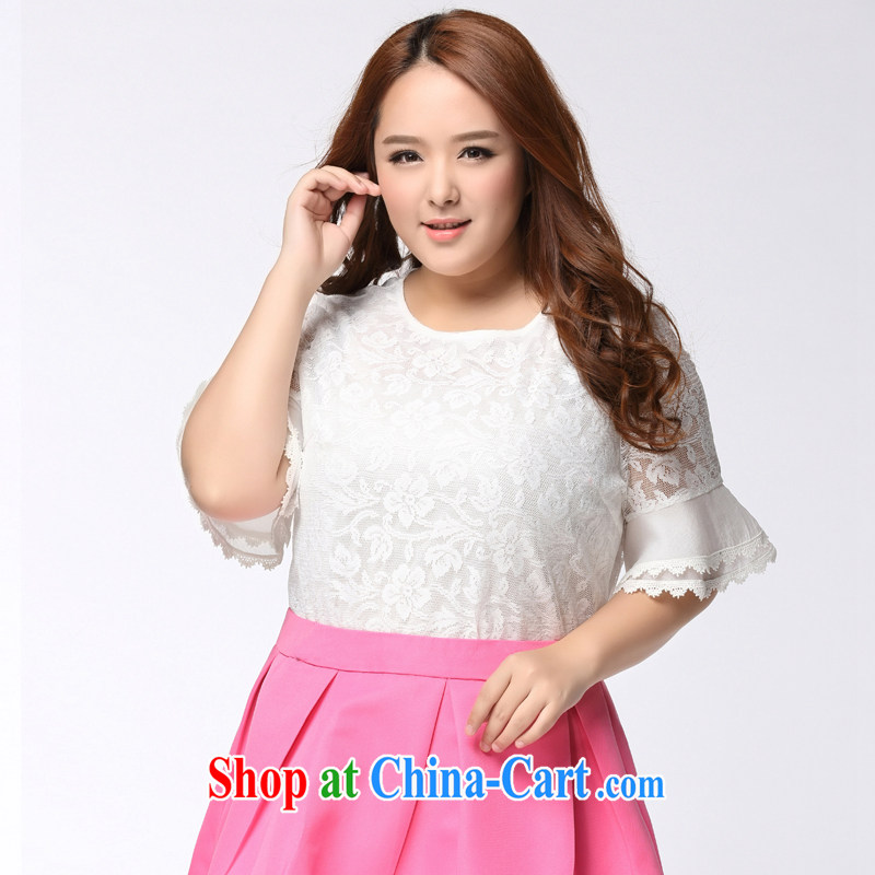 The Erez mark on the MM is indeed increasing, female short sleeve lace T-shirt 2015 summer new graphics thin round-collar T shirt T-shirt 1139 white XXXL (recommended chest of 130 cm), the Erez. mark (OLAZY . MARK), online shopping