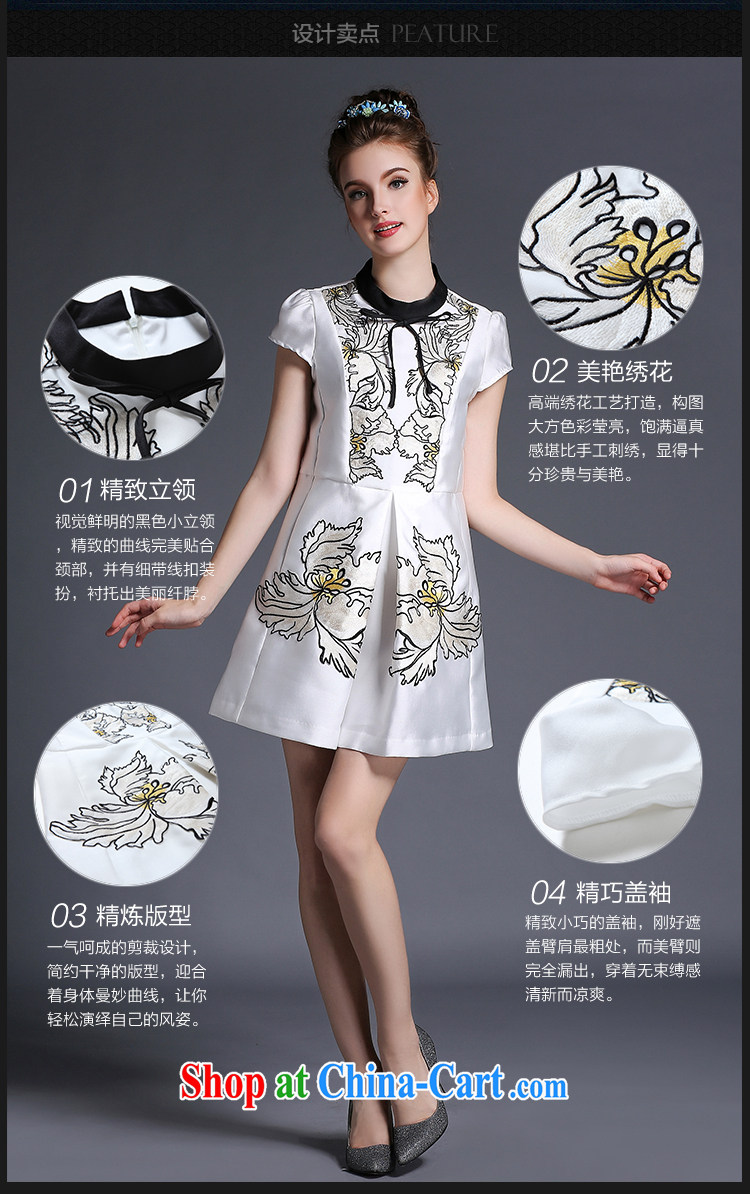 Hai Ying 2015 summer new, the United States and Europe, female butterfly knot loose hit color embroidered A field short-sleeved dresses A 694 white 5 XL (190 - 210 ) jack pictures, price, brand platters! Elections are good character, the national distribution, so why buy now enjoy more preferential! Health