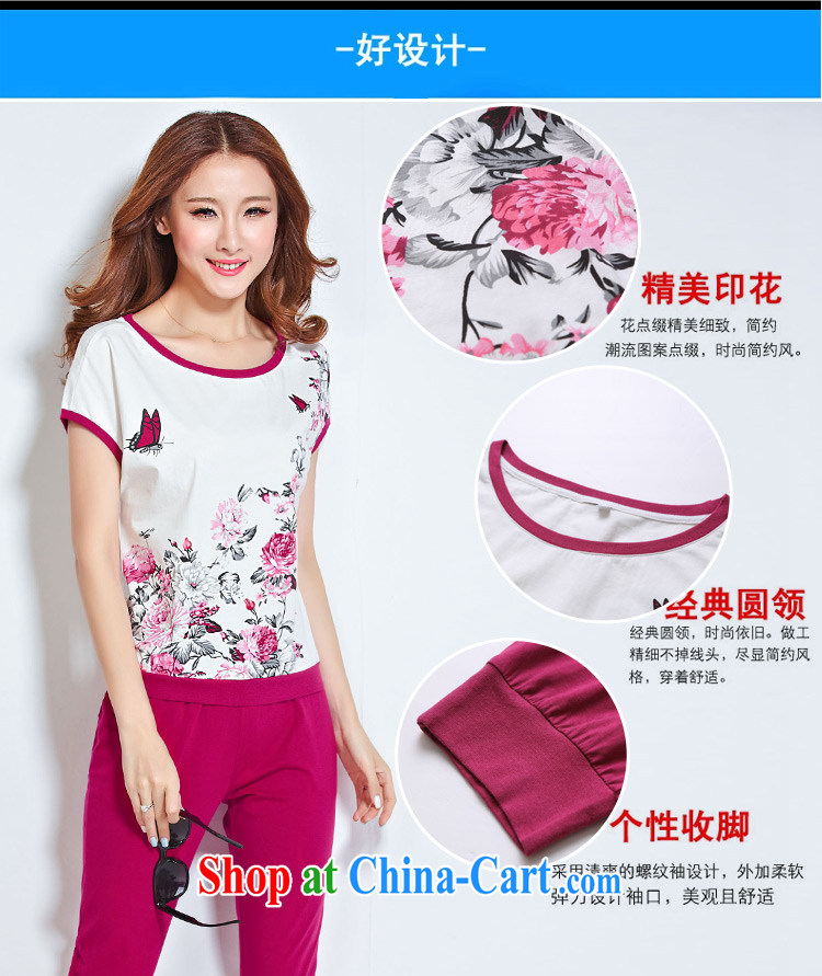 Deloitte Touche Tohmatsu sunny store 2015 new stylish stamp campaign kit female summer short-sleeved Leisure package Women Spring Summer MOM women summer Magenta XXXL pictures, price, brand platters! Elections are good character, the national distribution, so why buy now enjoy more preferential! Health