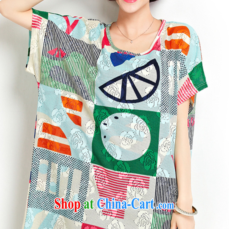 1000 double Yi Su-summer Korean female loose the code stamp T shirts dresses ZM 7197 blue, code, 1000 double Yi Su, shopping on the Internet