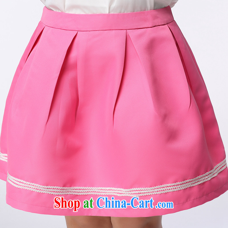 The Erez mark 2015 summer new, mm thick and fat XL female body skirt female Korean Beauty graphics thin skirts thick sister 4036 pink XXL (waist 90 cm), the Erez. mark (OLAZY . MARK), online shopping