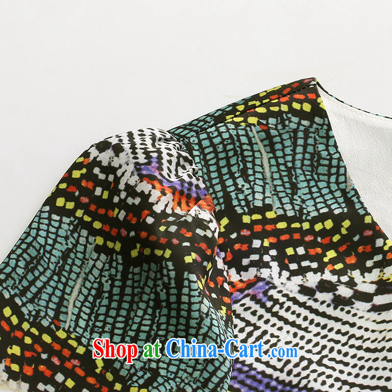 The Mak is the women's clothing 2015 summer new thick mm stylish retro floral style dress 952103144 white 4XL, former Yugoslavia, Mak, and shopping on the Internet