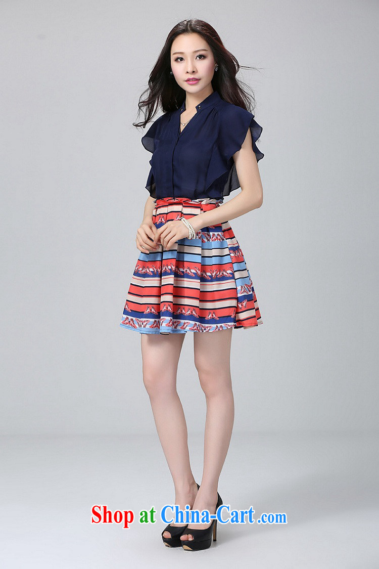 Summer NOS new Snow woven stitching short-sleeved breathable dresses, with stamp duty 100 Ms. hem skirt Y 22,051 large blue code 3XL pictures, price, brand platters! Elections are good character, the national distribution, so why buy now enjoy more preferential! Health