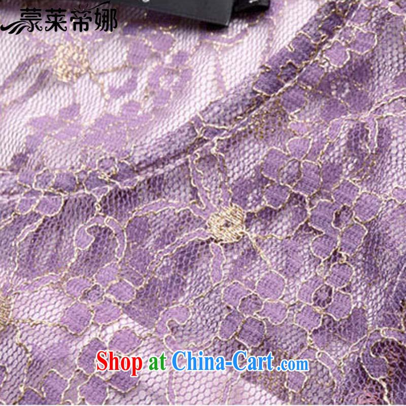 Tony Blair, in Dili, spring 2015 the new cuff in lace-name-yuan OL aura beauty graphics thin dresses leave of two piece summer 5002 purple short-sleeved upgrade XXXL, Tony Blair, in Dili, and shopping on the Internet