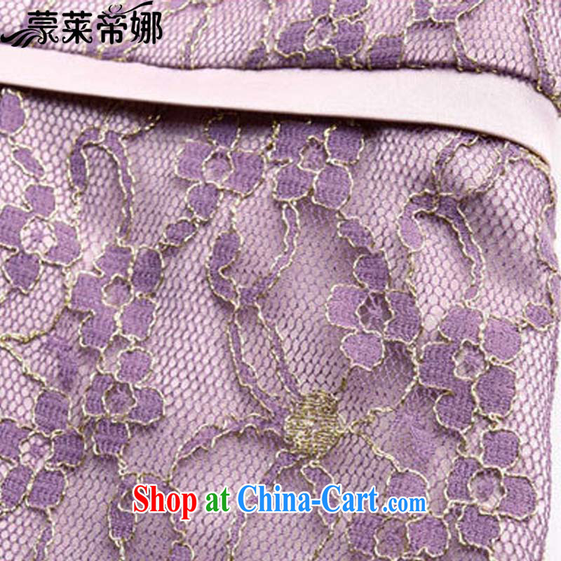 Tony Blair, in Dili, spring 2015 the new cuff in lace-name-yuan OL aura beauty graphics thin dresses leave of two piece summer 5002 purple short-sleeved upgrade XXXL, Tony Blair, in Dili, and shopping on the Internet