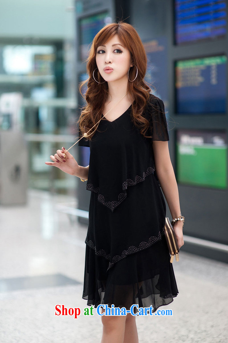 Morning would be 2015 summer new Korean version is indeed the XL women mm thick loose hot drill V for snow-woven dresses fat people graphics thin cake skirt black 5 XL (180 - 200 ) jack pictures, price, brand platters! Elections are good character, the national distribution, so why buy now enjoy more preferential! Health