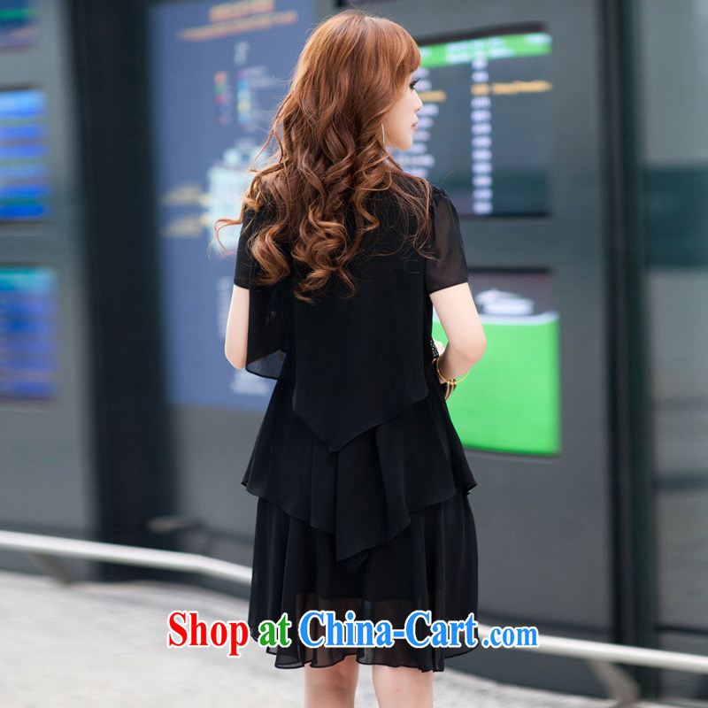 Morning would be 2015 summer new Korea and indeed XL women mm thick loose hot drill V for snow woven dresses thick, graphics thin cake skirt black 5 XL (180 - 200 ) jack, morning, and shopping on the Internet