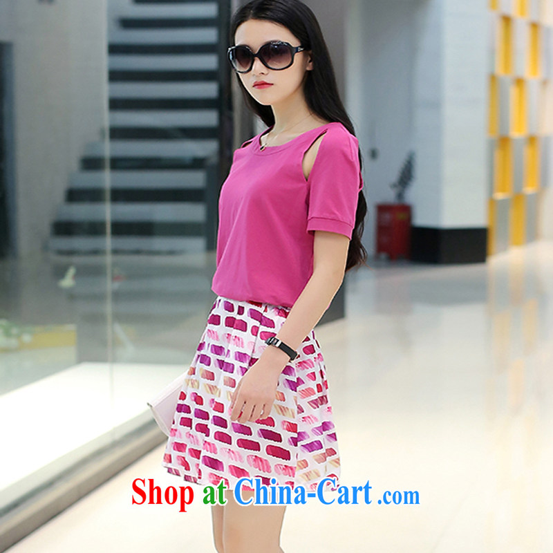 Tang year new summer, loose video thin dress short-sleeve snow woven skirt girl, sweet floral two-piece skirt of Red/1821 XL 5 180 - 195 jack, Tang, and shopping on the Internet