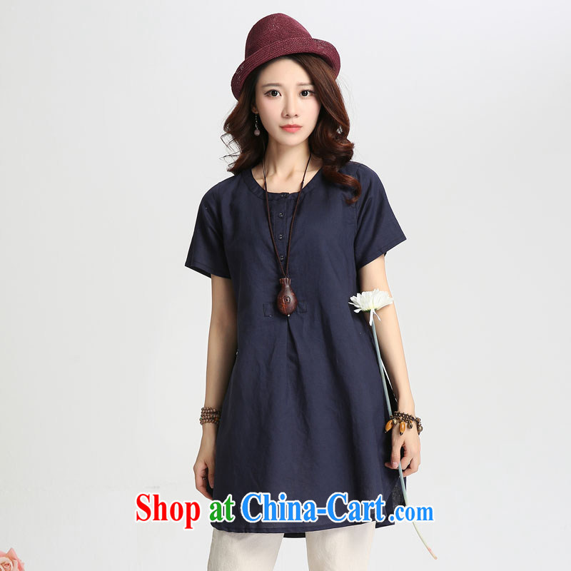 Ho costumes, Colombia 2015 summer dress New Literature and Art, the cotton linen ramie relaxed thick MM, long, small shirt T shirt shirt large package mail 8030 red XXL, Ho, Colombia (HAOZHUANG), online shopping