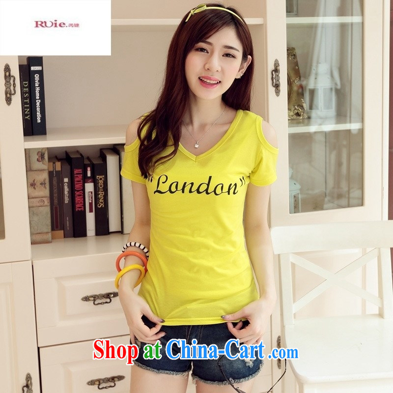 For health concerns dress * 2015 summer terrace cultivation shoulder half sleeve stamp duty shoulder leakage hole personality short-sleeved T pension invitation 8981 yellow XXL (recommended 115-130, for health concerns (Rvie .), and shopping on the Internet