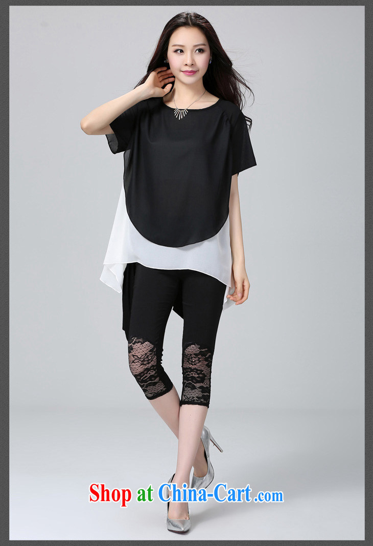 The Lai 2015 summer new Korean version of the greater number female and FAT and FAT mm thick, graphics thin, loose, long, snow-woven shirts T shirt T-shirt Q 560 White Black Large code are code pictures, price, brand platters! Elections are good character, the national distribution, so why buy now enjoy more preferential! Health