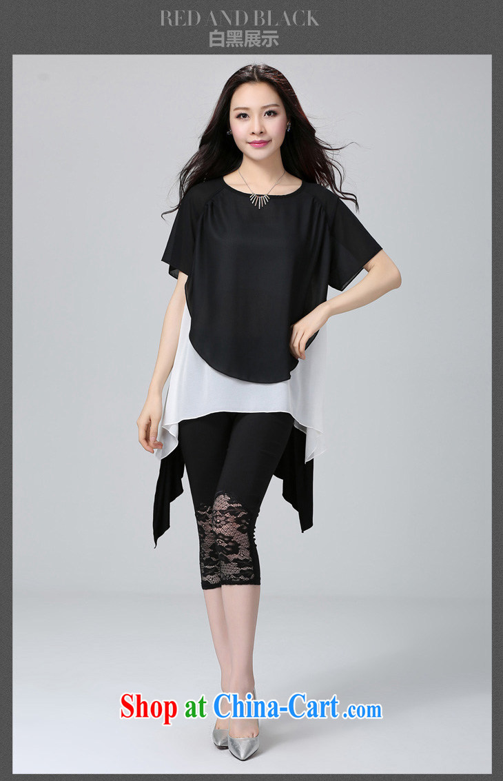 The Lai 2015 summer new Korean version of the greater number female and FAT and FAT mm thick, graphics thin, loose, long, snow-woven shirts T shirt T-shirt Q 560 White Black Large code are code pictures, price, brand platters! Elections are good character, the national distribution, so why buy now enjoy more preferential! Health