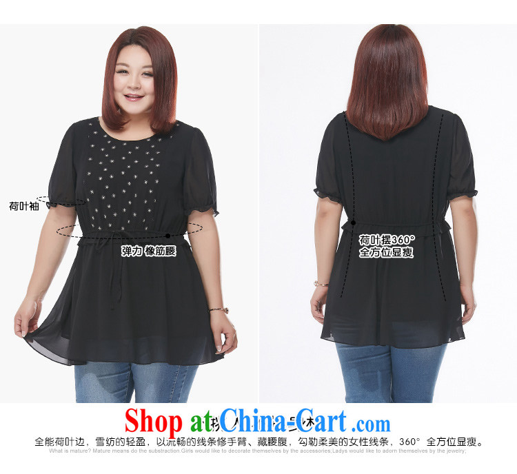 The MSSHE indeed XL women 2015 new summer embroidered stitching short-sleeve snow woven shirts 4548 black 4XL pictures, price, brand platters! Elections are good character, the national distribution, so why buy now enjoy more preferential! Health