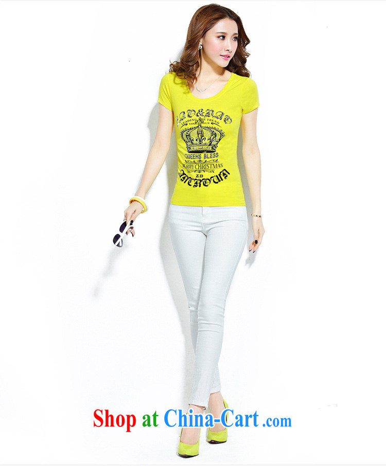 Ink marks 2015 summer new Korean cotton round neck T-shirt with short sleeves thick mm beauty graphics thin stamp wood drill Crown T pension increase is indeed increasing, female white 3 XL (recommendations 135 - 145 jack) pictures, price, brand platters! Elections are good character, the national distribution, so why buy now enjoy more preferential! Health