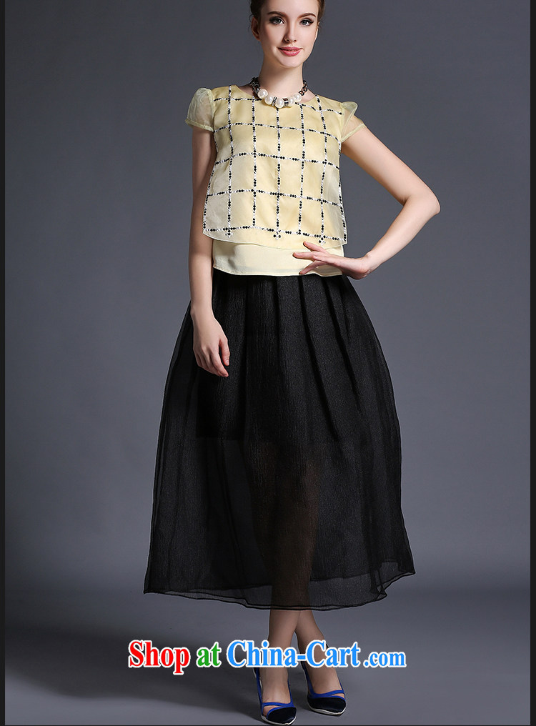 Hai Ying 2015 summer new, both in Europe and America are large, female weight 200 mm jack short-sleeved Web yarn snow woven dresses package A 699 yellow L (100 - 125 ) jack pictures, price, brand platters! Elections are good character, the national distribution, so why buy now enjoy more preferential! Health