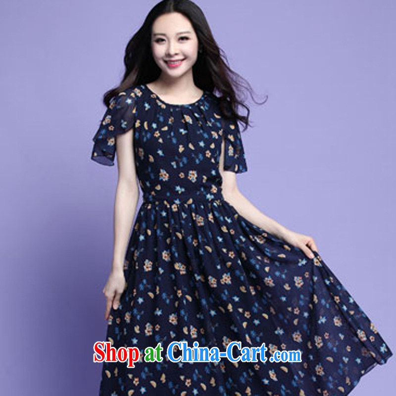 The tower, summer 2015 new Korean version of the greater code thick MM large, thick, apparel graphics thin, snow-woven dresses large skirt floral skirt 3709 black XXXL, the Lai, and shopping on the Internet