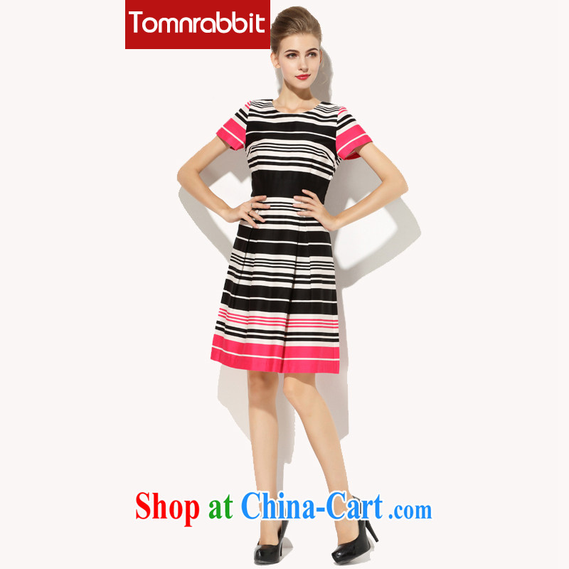 High-end girls decorated in a striped dress sleeveless 3 XL