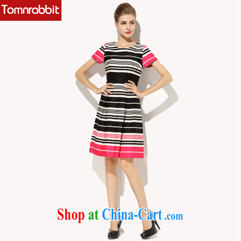 High-end girls decorated in a striped dress sleeveless 3 XL, Tomnrabbit, shopping on the Internet