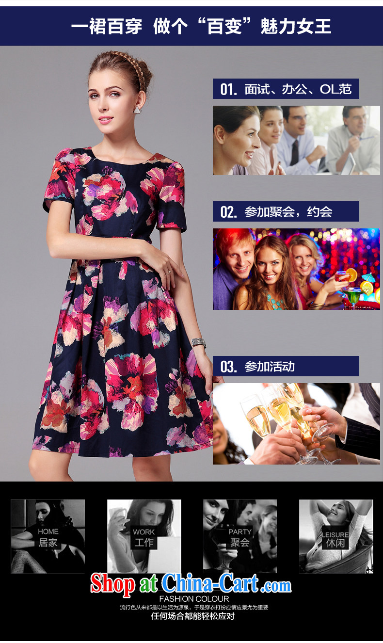 Beautiful Inn European and American high-end Big Women mm thick beauty graphics thin trend has stamp duty knee large code dress short-sleeved XL pictures, price, brand platters! Elections are good character, the national distribution, so why buy now enjoy more preferential! Health