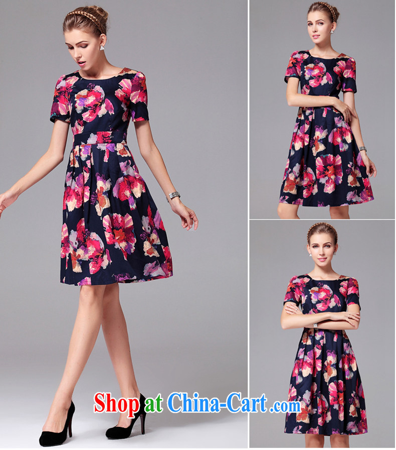 Beautiful Inn European and American high-end Big Women mm thick beauty graphics thin trend has stamp duty knee large code dress short-sleeved XL pictures, price, brand platters! Elections are good character, the national distribution, so why buy now enjoy more preferential! Health