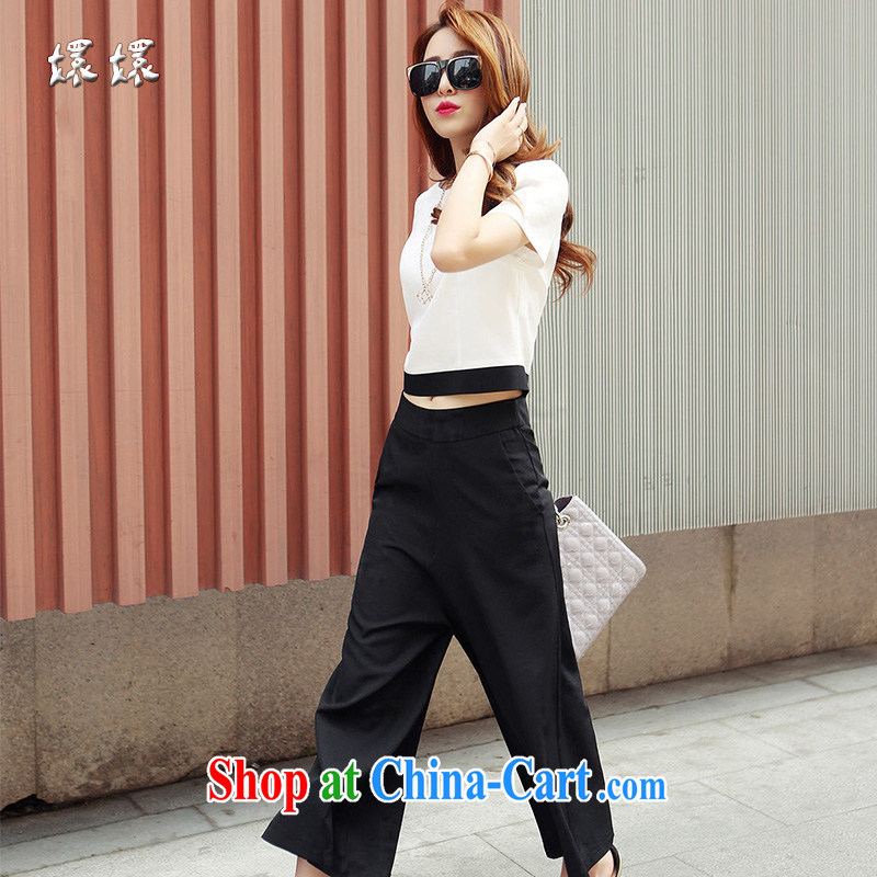 been disabled for Europe been disabled for site package girls summer herbs forest 2015 new cultivating short-sleeved snow woven shirts stylish wide leg trousers two piece white XL