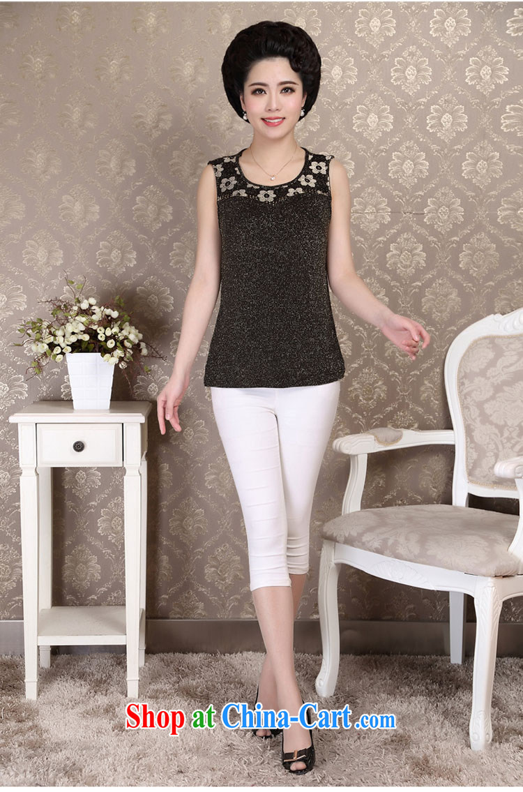 2015 Ousmile new summer fashion beauty vest long-sleeved T-shirt two-piece Mom, older women with large, 88,379 black and white XXL pictures, price, brand platters! Elections are good character, the national distribution, so why buy now enjoy more preferential! Health