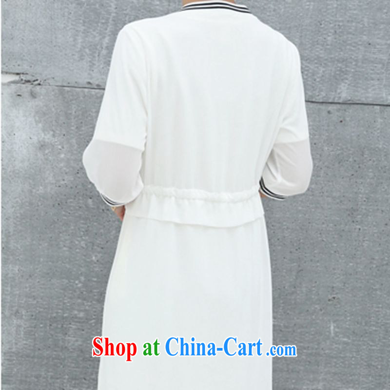 Kahlo's love youth 2015 spring and summer thick mm increase in snow cuff woven dresses, long, sunscreen and air-conditioning T-shirt long cardigan female large white code XXXXL, Prey Veng, youth, and shopping on the Internet