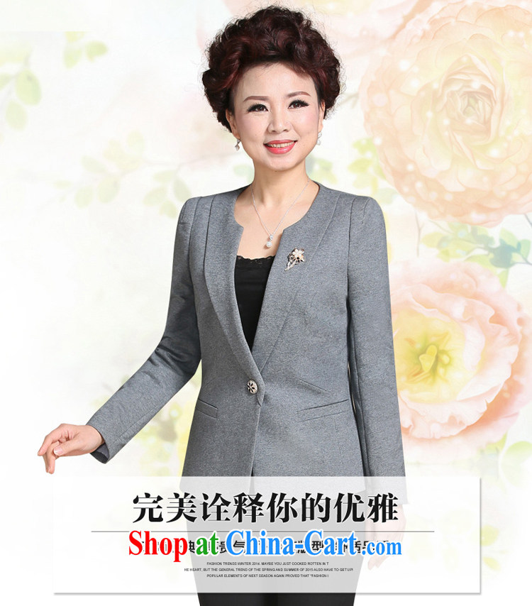 Ousmile spring 2015 new mom beauty graphics thin T-shirt small suit stylish solid color jacket, older women with larger S 013 gray 4 XL pictures, price, brand platters! Elections are good character, the national distribution, so why buy now enjoy more preferential! Health